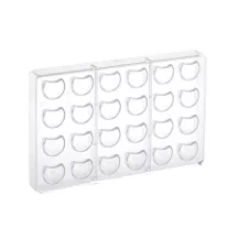 Polycarbonate praline mold half-moon ball, 24 pieces