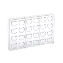 Polycarbonat-Pralinenform Halbmondkugel, 24er