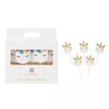 Unicorn candles, 5 pieces