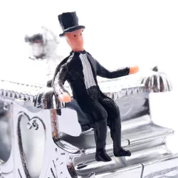 Silver carriage cake decoration