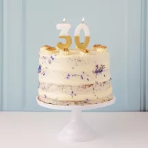 Number candle 3 with white and gold