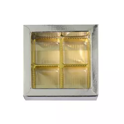 Scatola per cioccolatini argento per 4 Praline