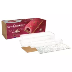 Bûche set with silicone mat drop relief, 3-piece