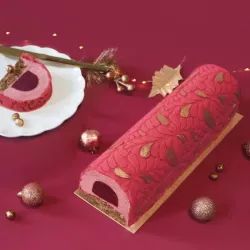 Bûche set with silicone mat drop relief, 3-piece