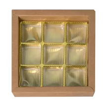 Scatola per praline marrone chiaro per 9 praline