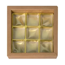 Light brown box of chocolates for 9 chocolates