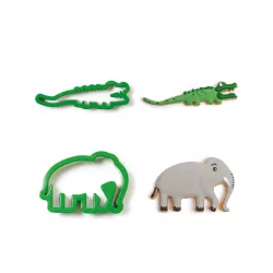 Emporte-pièce éléphant et crocodile 2 pièces