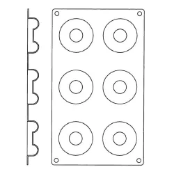 Stampo in silicone per Donut, 6 pezzi, Ø 6,5 cm
