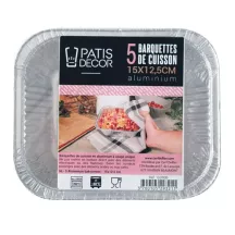 Moules à pâtisserie en aluminium jetables 15 x 12,5 cm (set de 5)