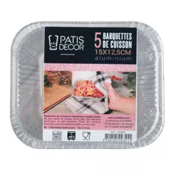 Stampi da forno monouso in alluminio 15 x 12,5 cm (set da 5)