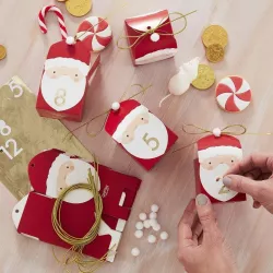 Santa Claus Advent calendar boxes with numbers