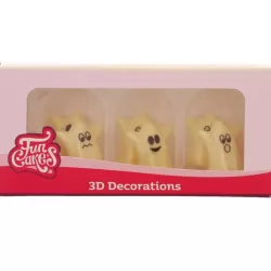 Décorations en chocolat 3D blanches - Fantômes - FunCakes