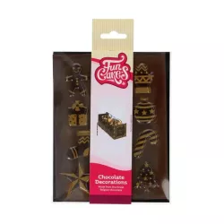 Decorazione natalizia di cioccolato dorato, 12 pezzi