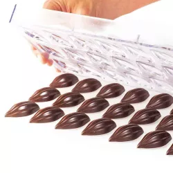 Cocoa bean praline mold, 21 pralines