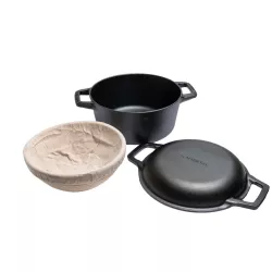 Gusseiserner Brotbacktopf mit Gärkorb, Ø 26 cm
