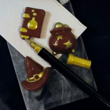 Stylo alimentaire doré à deux pointes