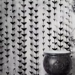 Fringe curtain bats black, 1 x 2.2 m