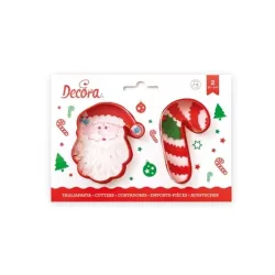 Set di tagliabiscotti Babbo Natale & Bastoncino di zucchero