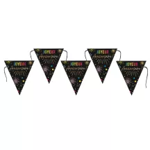 Festicolor Pennant garland black, 3 m