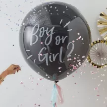 Palloncino gender reveal con coriandoli e nappe