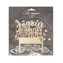 ScrapCooking Cake topper LED – 2 modes d'éclairage, design bois