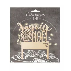 ScrapCooking Cake topper LED – 2 modes d'éclairage, design bois