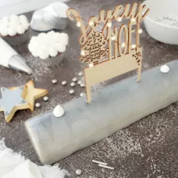 ScrapCooking LED Cake topper – 2 lighting modes, wood design