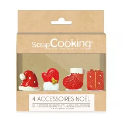 Set cake topper natalizio 4 pezzi – Statuette decorative su stecchi