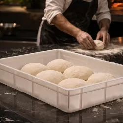 Scatola di fermentazione grande con coperchio 40×30×10 cm – per impasto pizza, pane e lievitato, 10 litri | Cakelicious