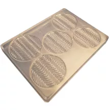 Giessform Florentiner Ø 9 cm, 5 Stück – Schoggirondellen mit Wellenmuster | Cakelicious