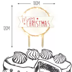 ScrapCooking LED Cake Topper – 2 Light Modes, Wood Design