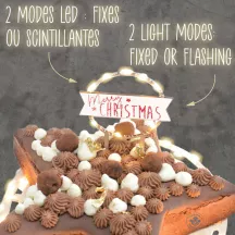 ScrapCooking LED Cake Topper – 2 Light Modes, Wood Design