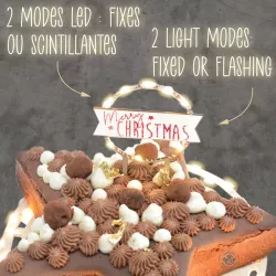 ScrapCooking LED Cake Topper – 2 Light Modes, Wood Design