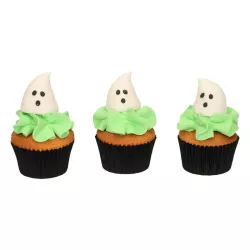 Décoration en sucre Halloween Fantôme 3D – figurines de fantômes mignons et effrayants, prêts à l'emploi | Cakelicious