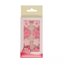 24 Hellrosa und dunkelrosa Zuckerblumen