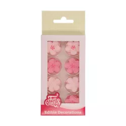 24 fiori di zucchero rosa chiaro e rosa scuro