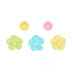32 pcs mélange de fleurs pastel en sucre
