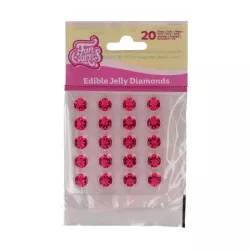 20 diamanti di gelatina commestibili - rosa