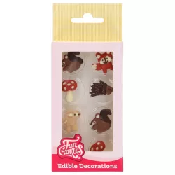Decorazioni di cioccolato animali del bosco – 8 figure di cioccolato commestibili per torte e cupcake | Cakelicious