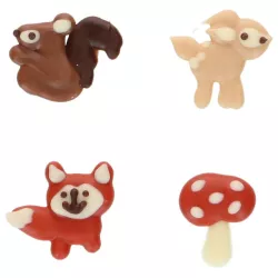 Decorazioni di cioccolato animali del bosco – 8 figure di cioccolato commestibili per torte e cupcake | Cakelicious