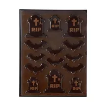 Chocolate Decorations Halloween Cemetery – 14 Edible Gravestones and Bats for Cake and Cupcake | Cakelicious