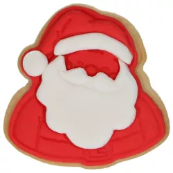 Ausstecher Weihnachtsmann mit Prägung – Guetzli und Fondant Ausstecher 7.5 cm | Cakelicious