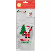 Sacchetto trasparente Babbo Natale – 20 sacchetti regalo trasparenti con motivo natalizio | Cakelicious
