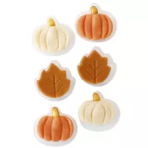 Marzapane decorazione autunnale – zucche e foglie commestibili