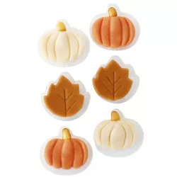 Marzapane decorazione autunnale – zucche e foglie commestibili