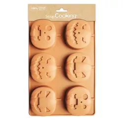 ScrapCooking Kürbis Silikonform 6 Mulden – Platinsilikon, Halloween