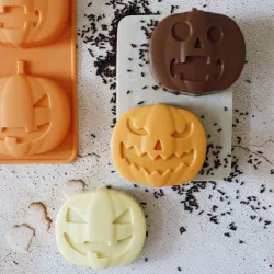 ScrapCooking Kürbis Silikonform 6 Mulden – Platinsilikon, Halloween