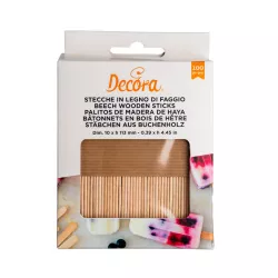 Bâtonnets en bois pour glace sur bâtonnet (L : 9,3 cm),100 pièces
