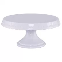 Piatto per torta vintage bianco Ø 23 cm - Ceramica, piede 12 cm