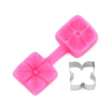 Set Stampino in silicone e Tagliabiscotti fiori di ortensia